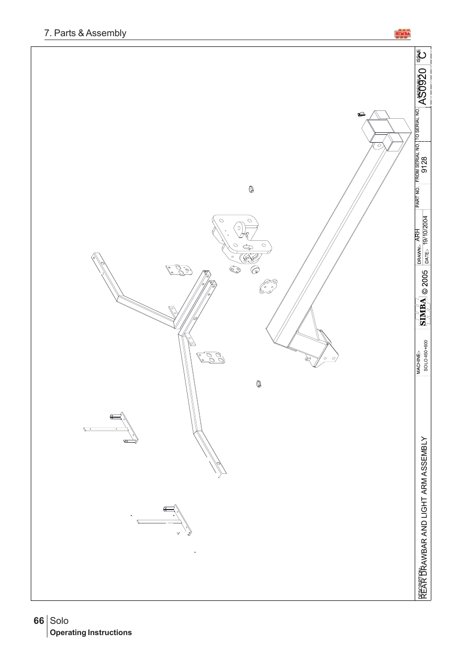 Ca s 09 20, Solo, 66 7. parts & assembly | Great Plains SOLO 450 Assembly Instructions User Manual | Page 26 / 164
