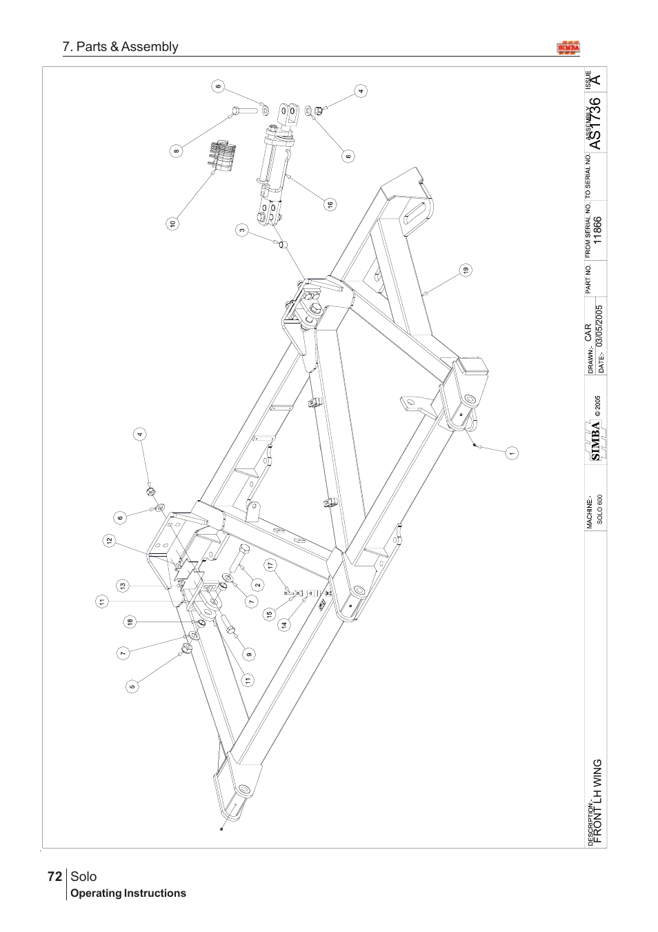 Aas17 3 6, Solo, 72 7. parts & assembly | Great Plains SOLO 450 Assembly Instructions User Manual | Page 32 / 164