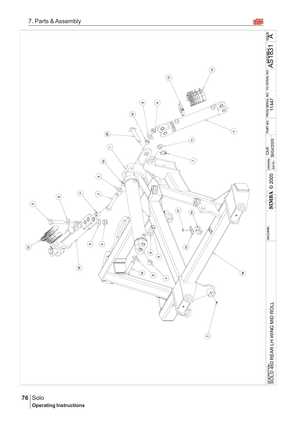 Aas18 31, Solo, 76 7. parts & assembly | Great Plains SOLO 450 Assembly Instructions User Manual | Page 36 / 164