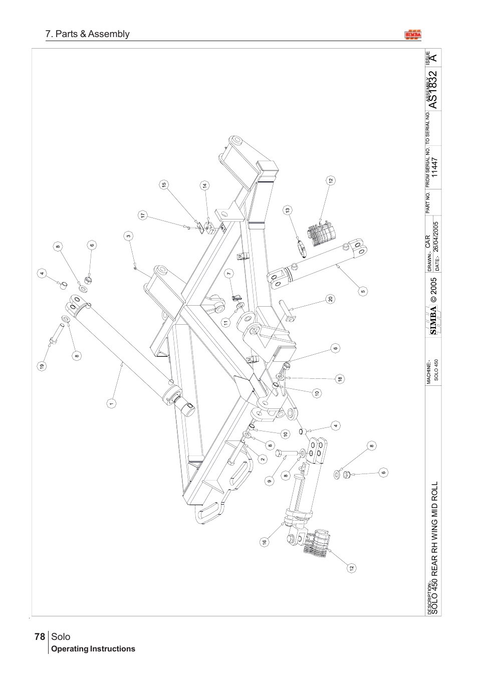 Aas18 32, Solo, 78 7. parts & assembly | Great Plains SOLO 450 Assembly Instructions User Manual | Page 38 / 164