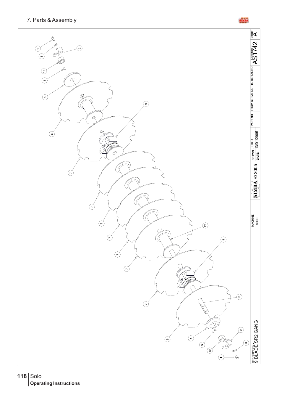 Aas17 4 2, Solo, 118 7. parts & assembly | Great Plains SOLO 450 Assembly Instructions User Manual | Page 78 / 164