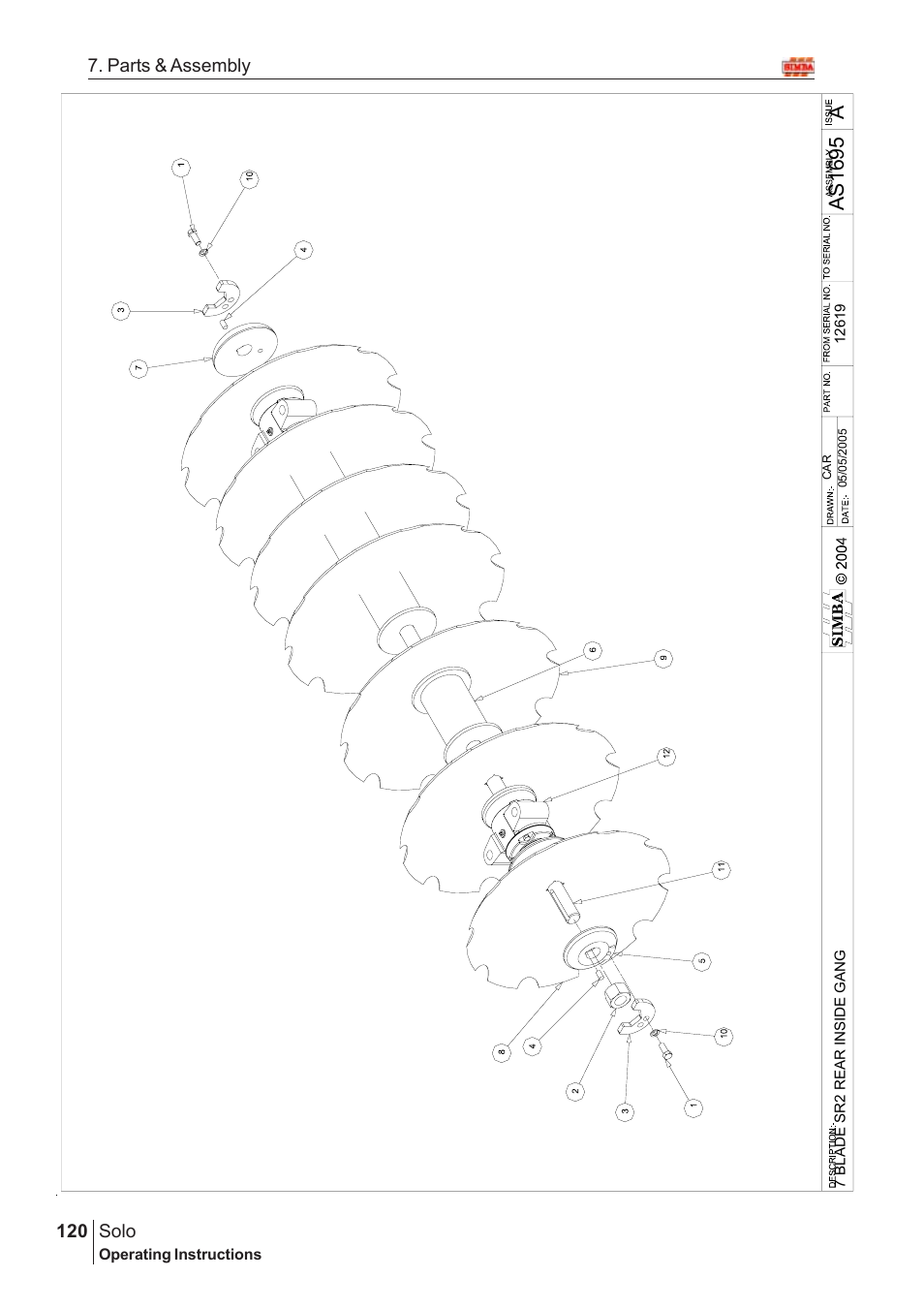 Aas16 95, Solo, 120 7. parts & assembly | Great Plains SOLO 450 Assembly Instructions User Manual | Page 80 / 164