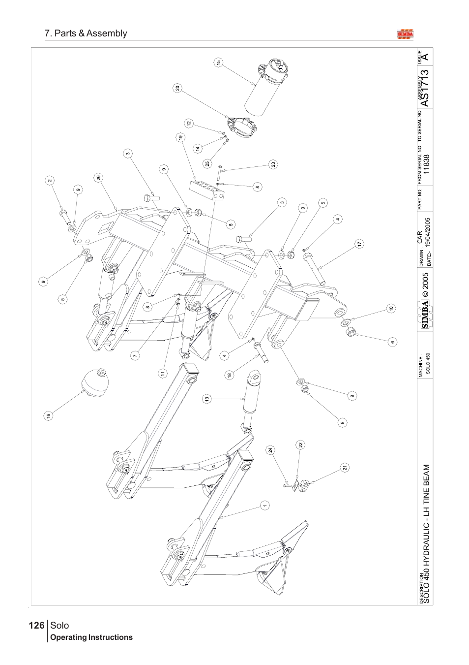 Aas17 13, Solo, 126 7. parts & assembly | Great Plains SOLO 450 Assembly Instructions User Manual | Page 86 / 164