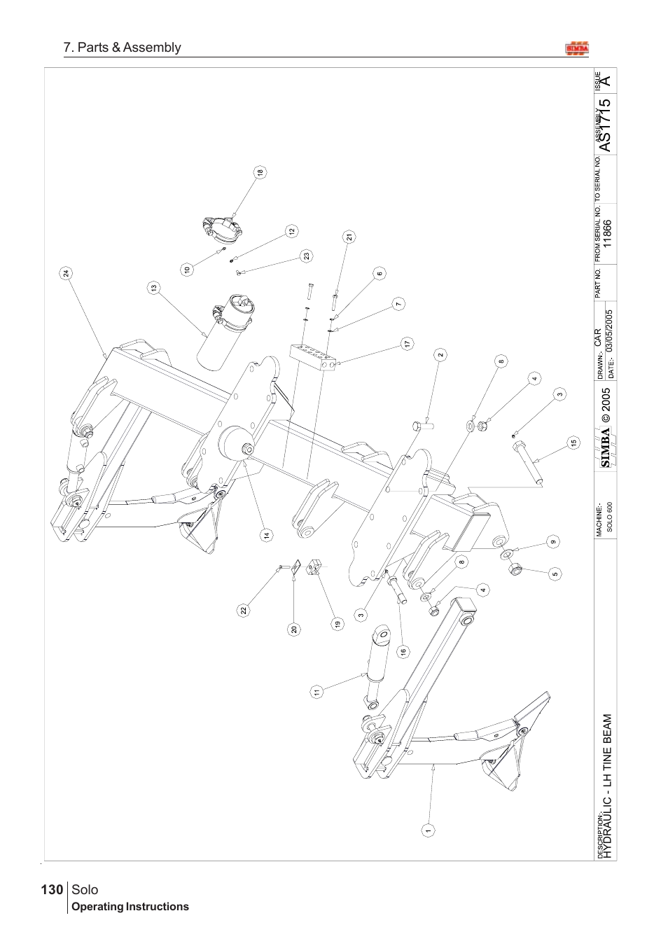 Aas17 15, Solo, 130 7. parts & assembly | Great Plains SOLO 450 Assembly Instructions User Manual | Page 90 / 164