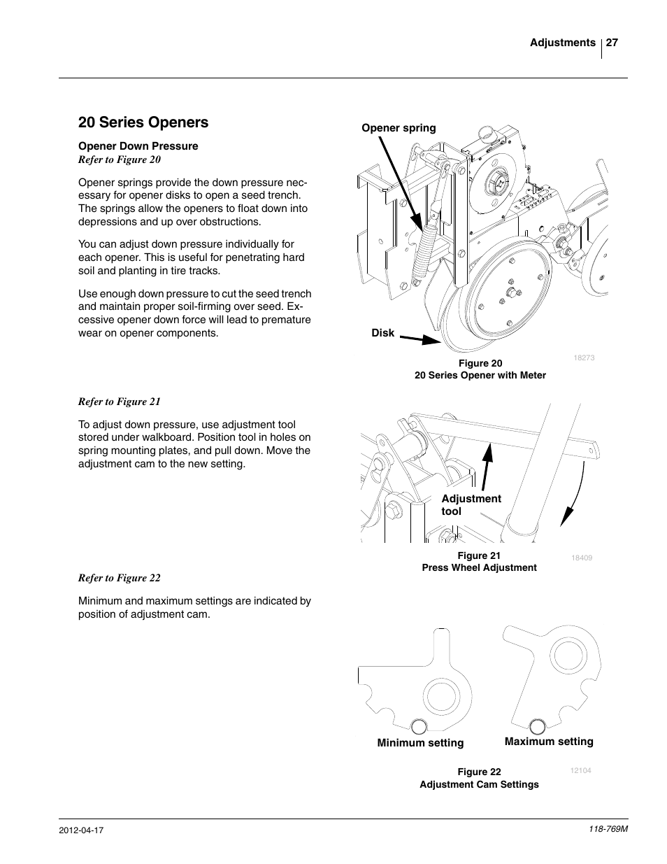 20 series openers | Great Plains 2420P Operator Manual User Manual | Page 29 / 96