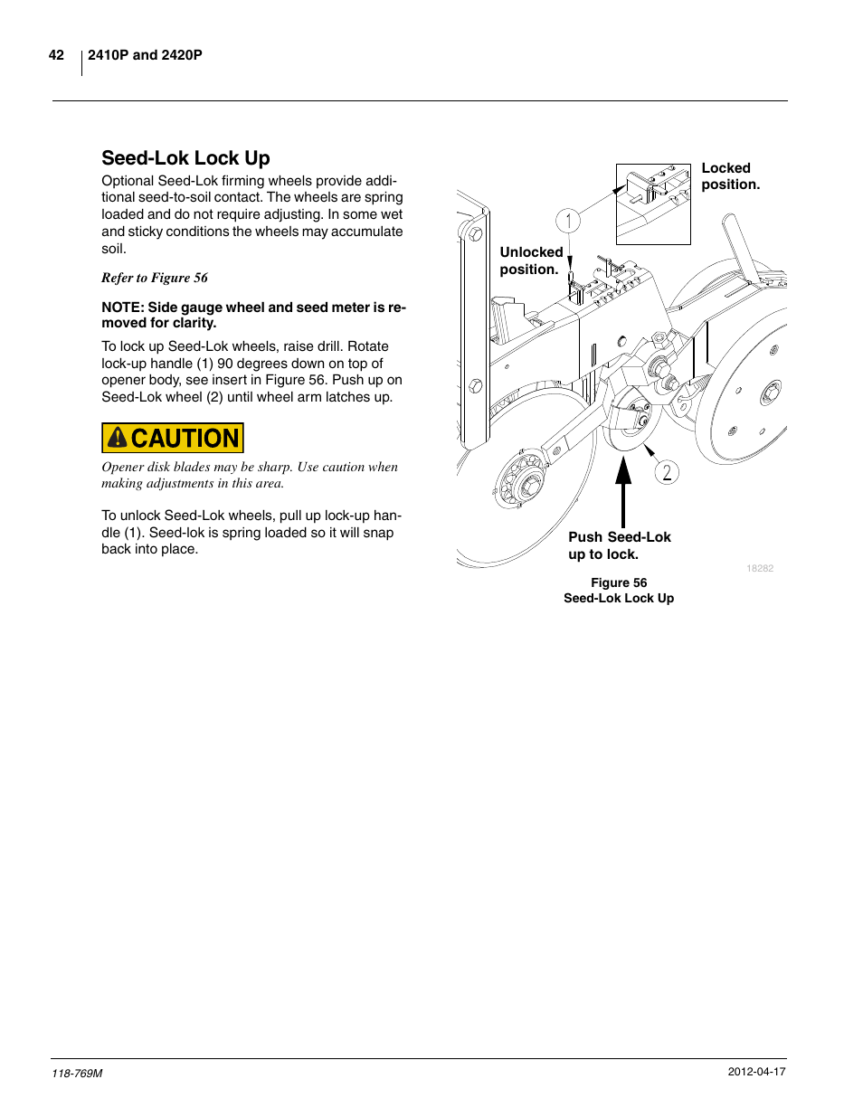 Seed-lok lock up | Great Plains 2420P Operator Manual User Manual | Page 44 / 96