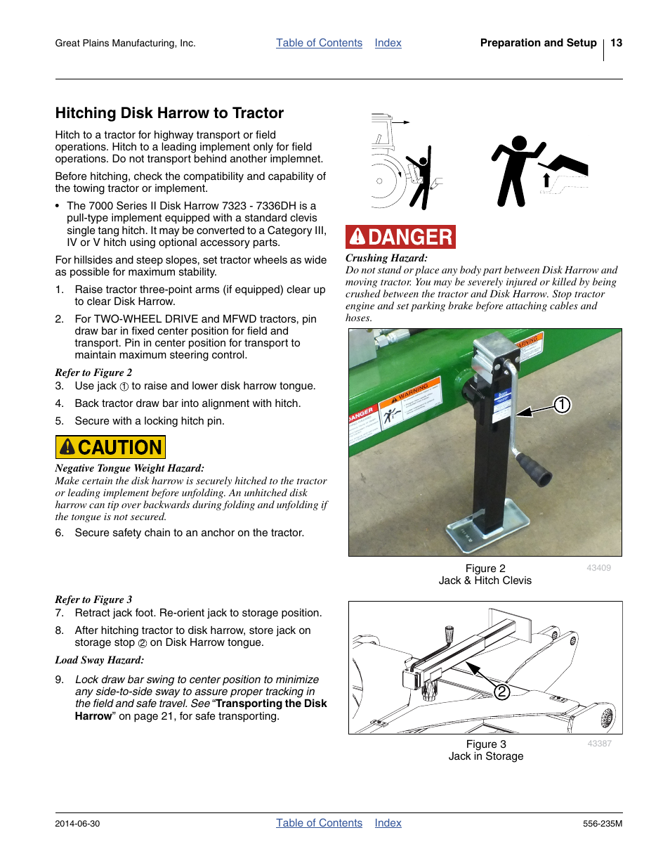 Hitching disk harrow to tractor | Great Plains 7336 DH Operator Manual User Manual | Page 17 / 44