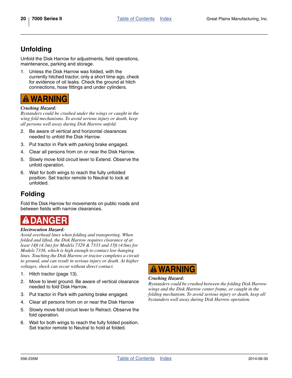 Unfolding, Folding, Unfolding folding | Great Plains 7336 DH Operator Manual User Manual | Page 24 / 44