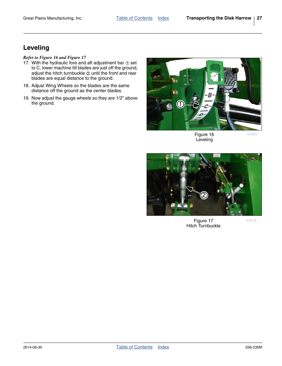 Leveling | Great Plains 7336 DH Operator Manual User Manual | Page 31 / 44