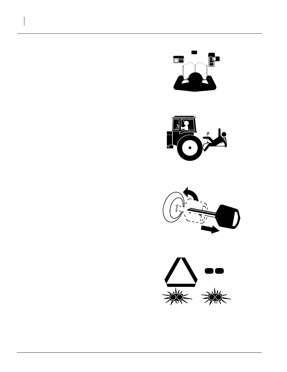 Be familiar with safety decals, Keep riders off machinery, Shutdown and storage | Use safety lights and devices | Great Plains 1006NT Operator Manual User Manual | Page 4 / 53
