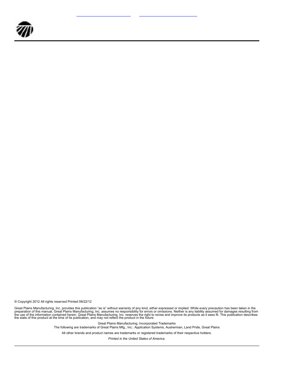 Great Plains 2525P Parts Manual User Manual | Page 2 / 122