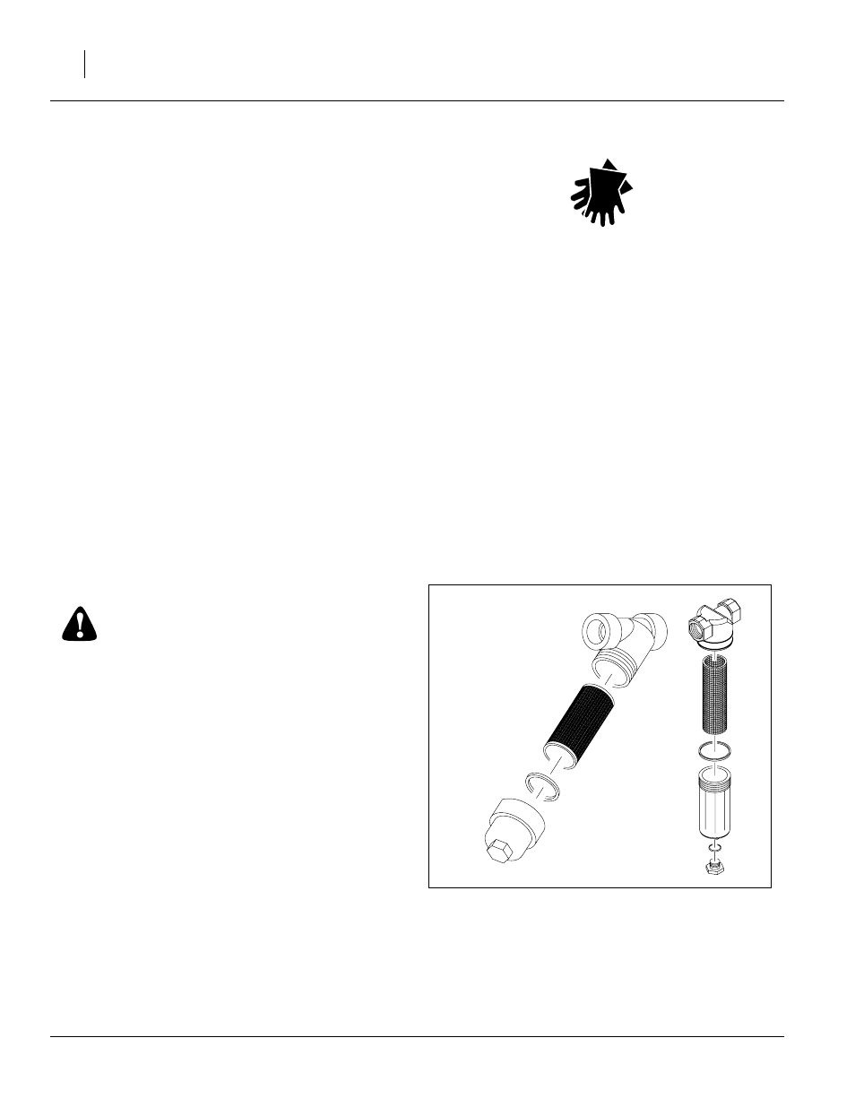 Fertilizer plumbing maintenance, Tank cleaning, Strainer maintenance | Tank cleaning strainer maintenance, Warning | Great Plains PFC2000 Operator Manual User Manual | Page 44 / 56