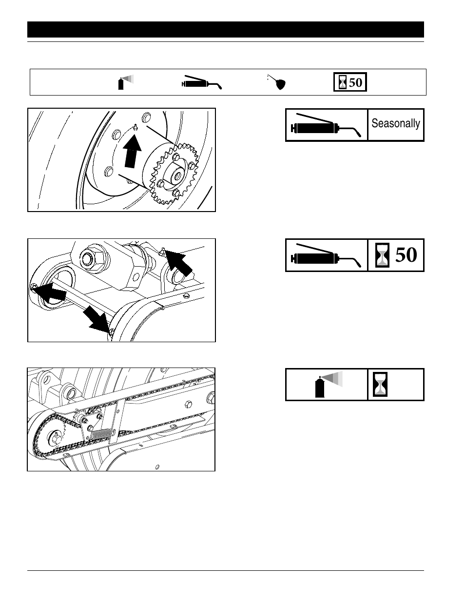 Seasonally, Lubrication | Great Plains SR5030 Operator Manual User Manual | Page 26 / 34