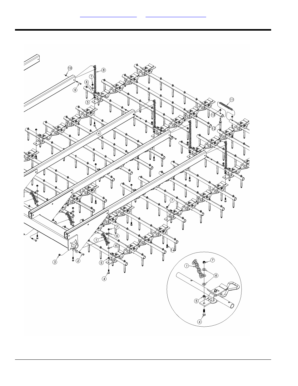 Harrow drags, Drag mounting, Table of contents part number index drag mounting | Great Plains FH6800HD Parts Manual User Manual | Page 34 / 68