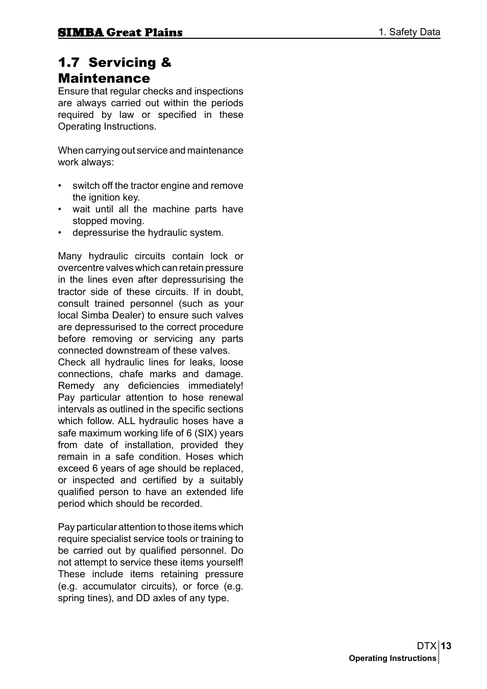 7 servicing & maintenance | Great Plains P18028E Operator Manual User Manual | Page 13 / 88