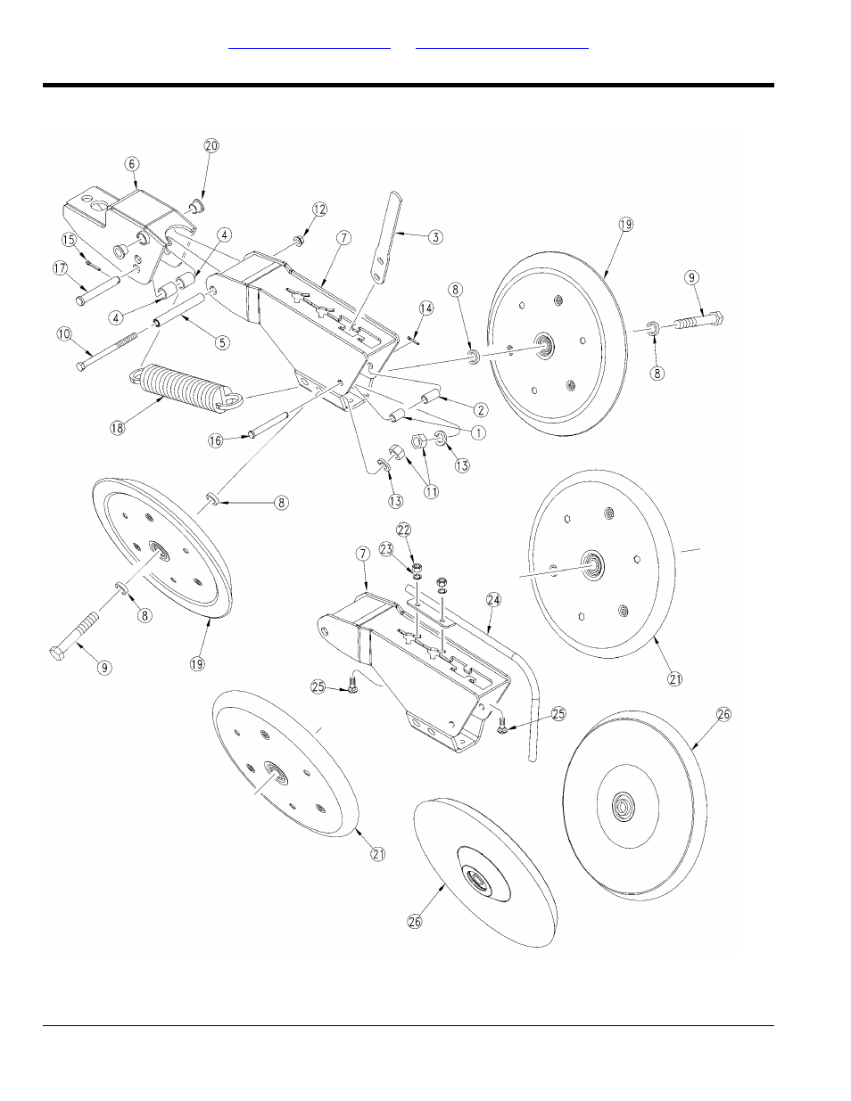 Press wheel assembly rh long (s/n b1028j, B1072j) | Great Plains 3PYPA Parts Manual User Manual | Page 132 / 234