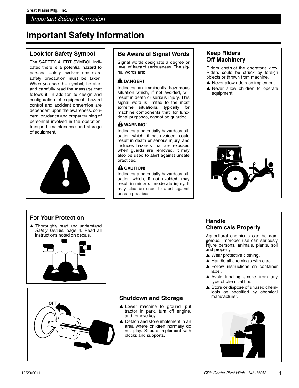 Important safety information | Great Plains CPH-20 Operator Manual User Manual | Page 3 / 28