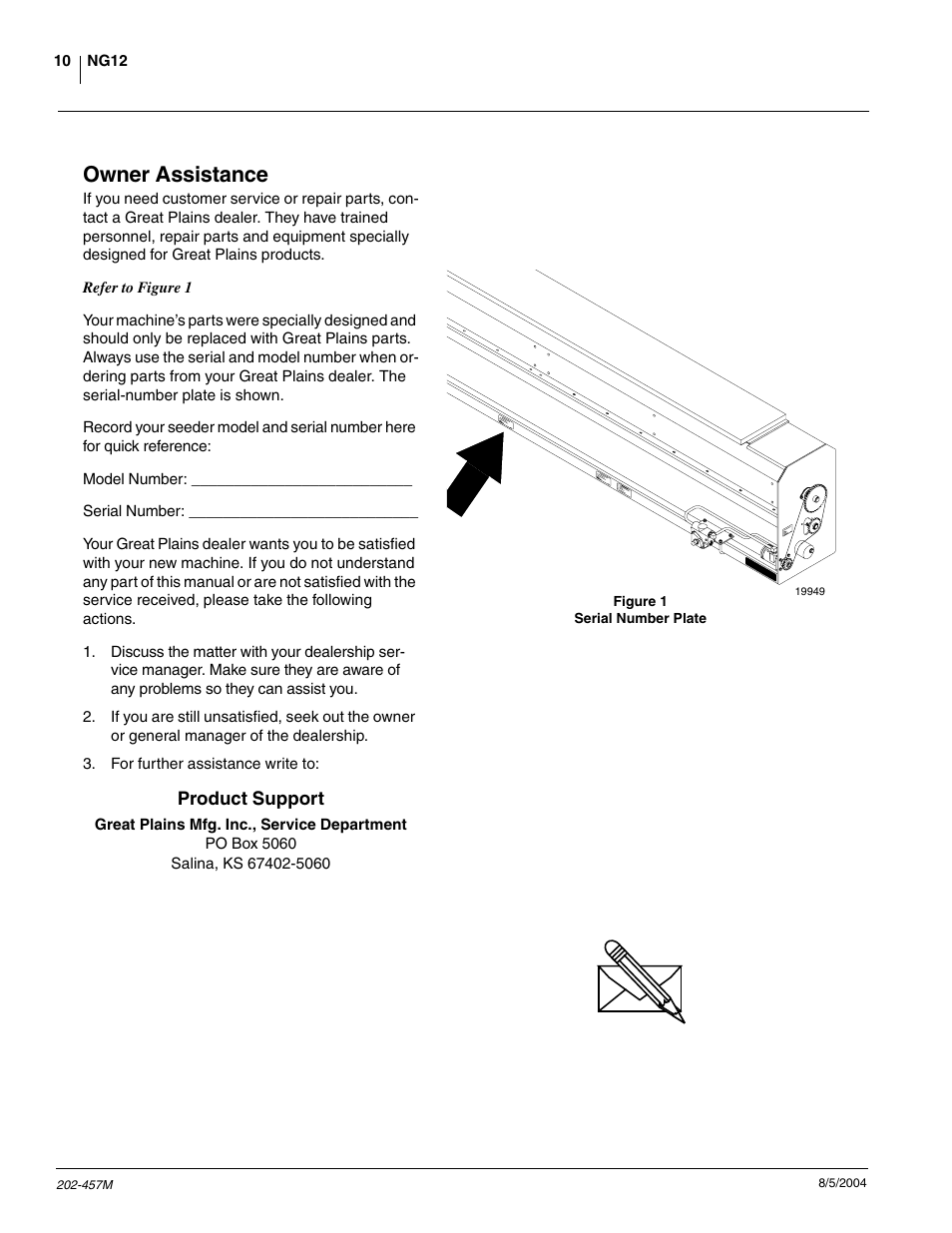 Owner assistance | Great Plains NG12 Operator Manual User Manual | Page 12 / 30