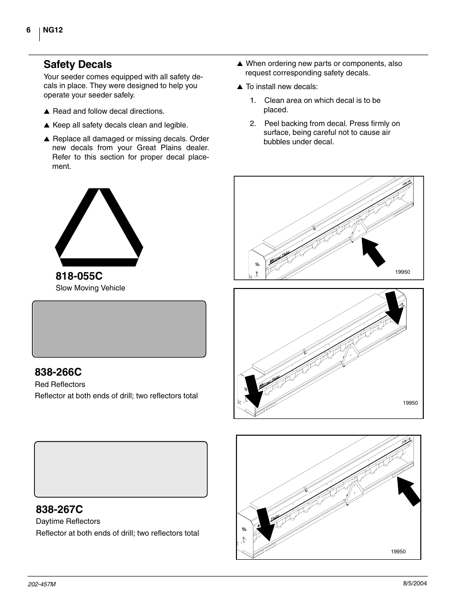 Safety decals, 055c, 266c | 267c | Great Plains NG12 Operator Manual User Manual | Page 8 / 30