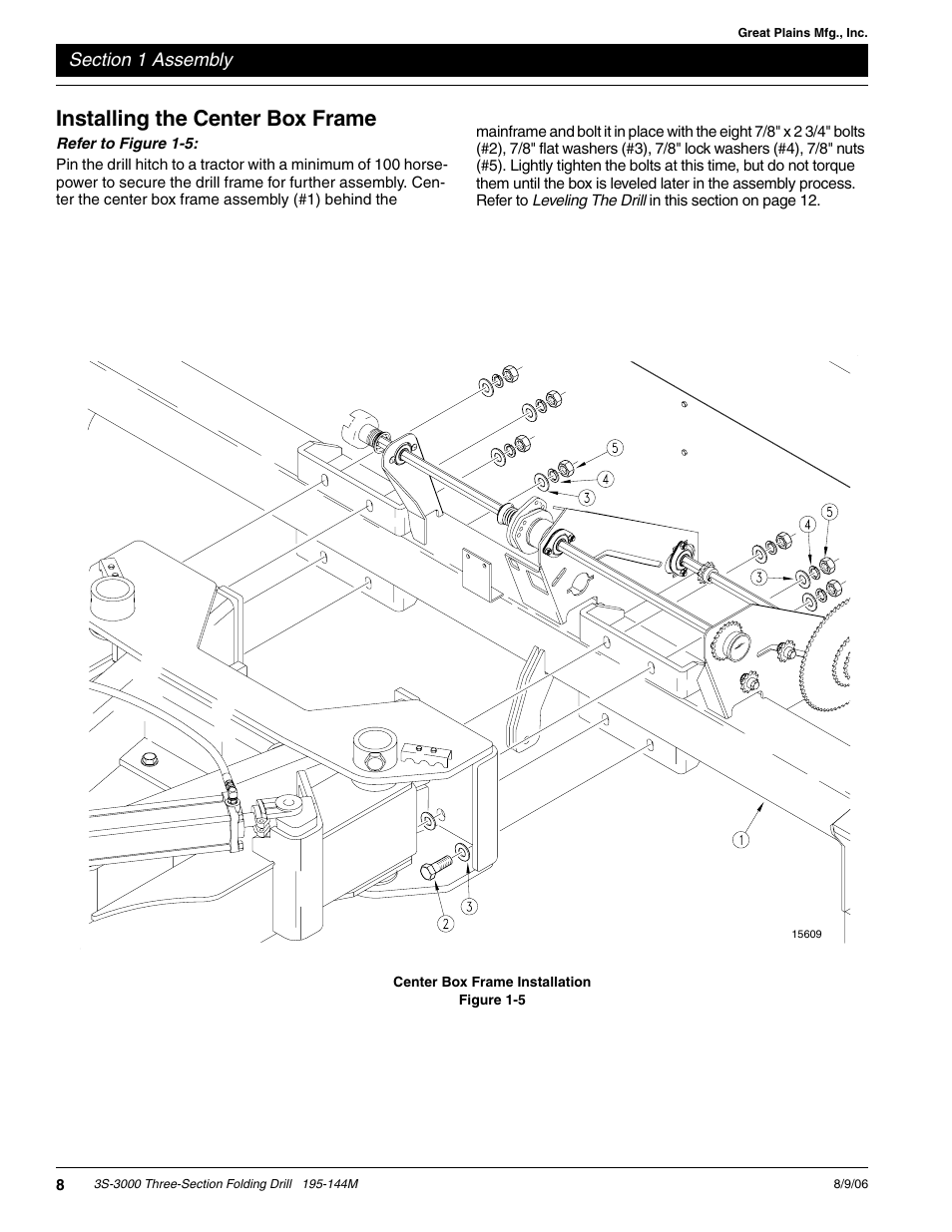 Installing the center box frame | Great Plains 3S-3000F Predelivery Manual User Manual | Page 10 / 26