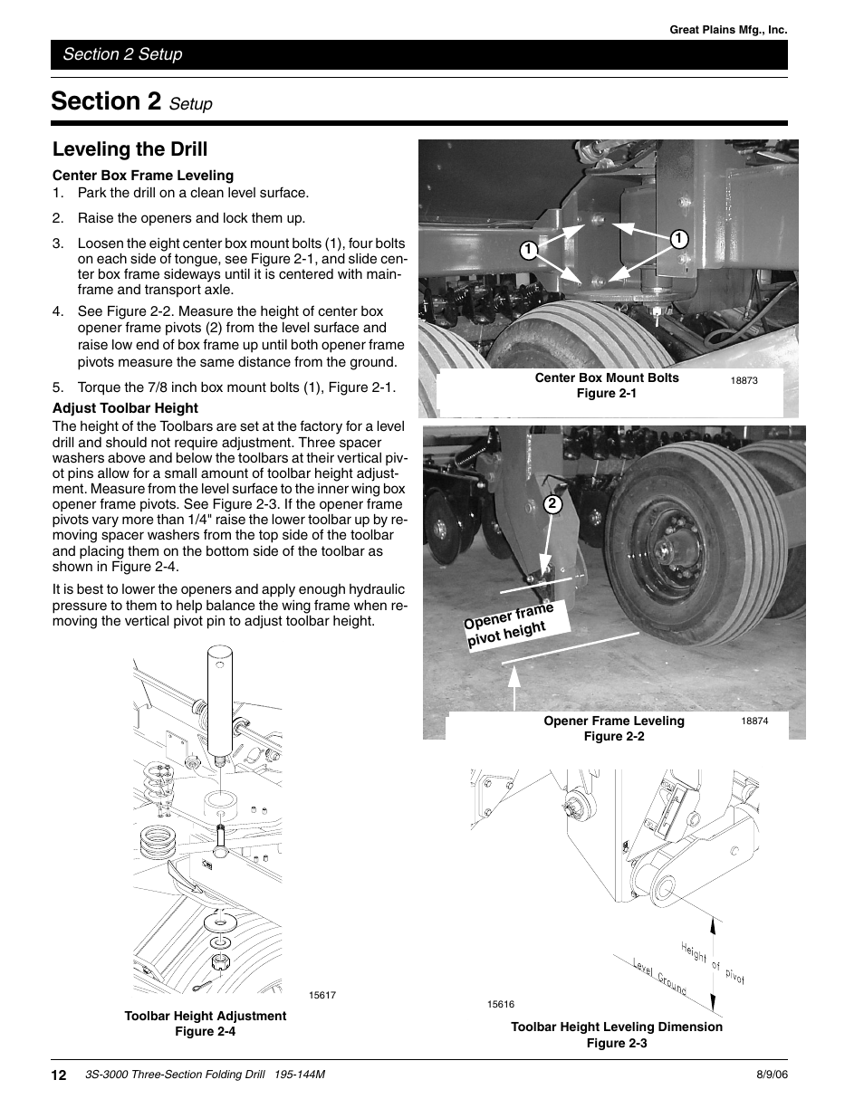 Leveling the drill | Great Plains 3S-3000F Predelivery Manual User Manual | Page 14 / 26