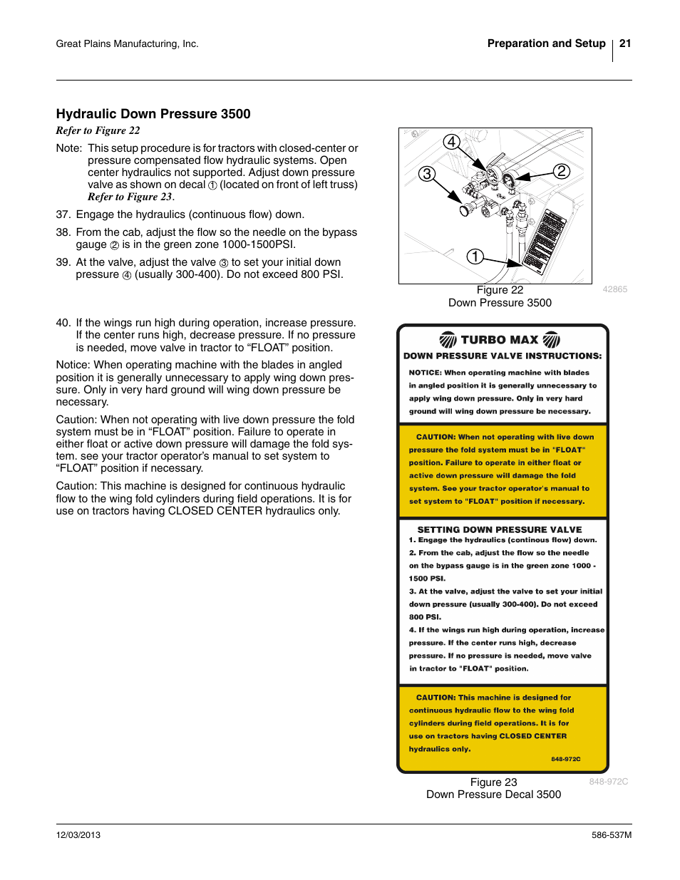 Hydraulic down pressure 3500 | Great Plains 4000TM Operator Manual User Manual | Page 25 / 44
