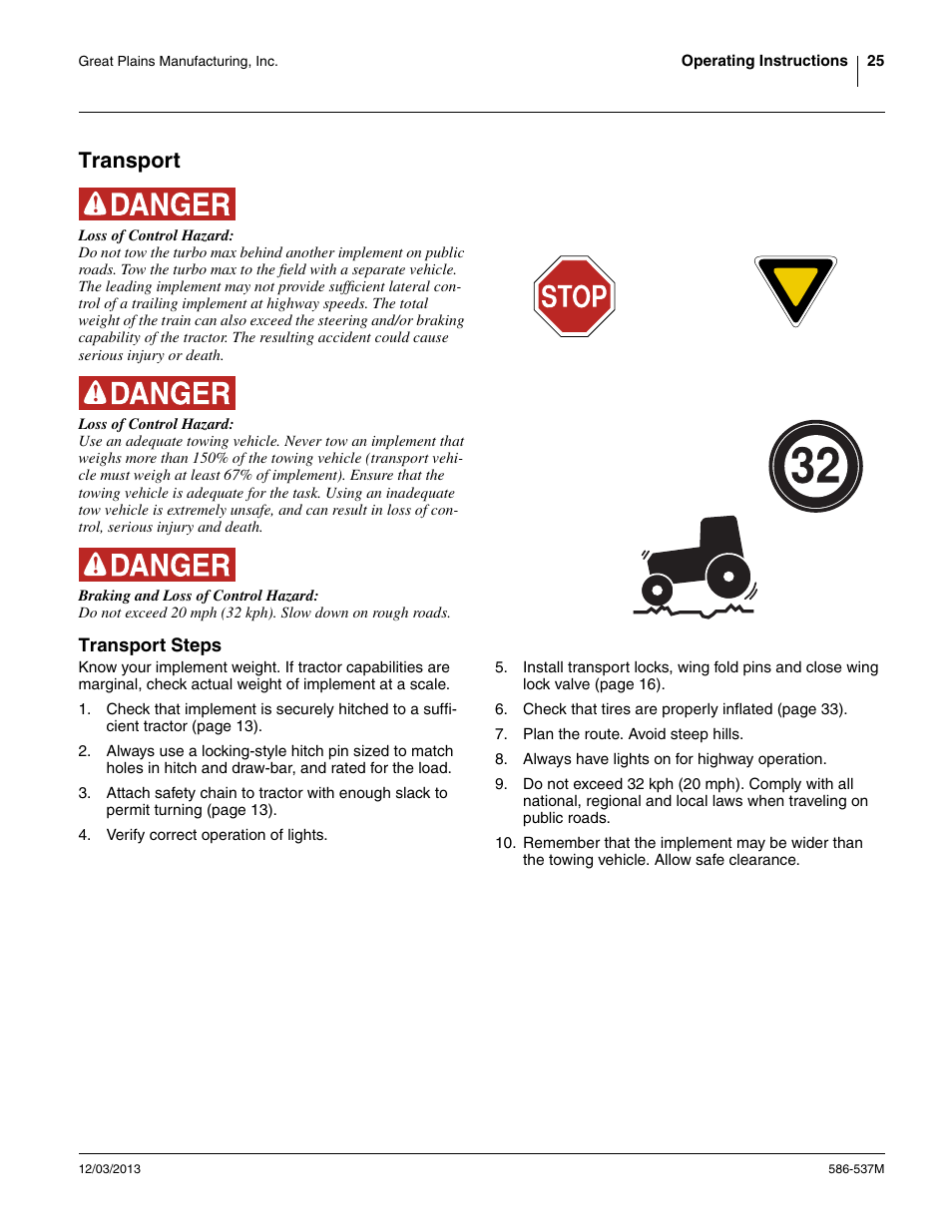 Transport, Transport steps | Great Plains 4000TM Operator Manual User Manual | Page 29 / 44