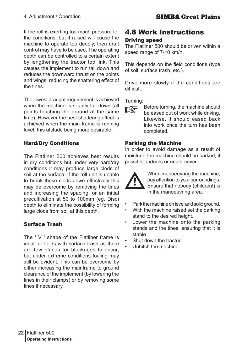 8 work instructions | Great Plains P17398E Operator Manual User Manual | Page 22 / 102