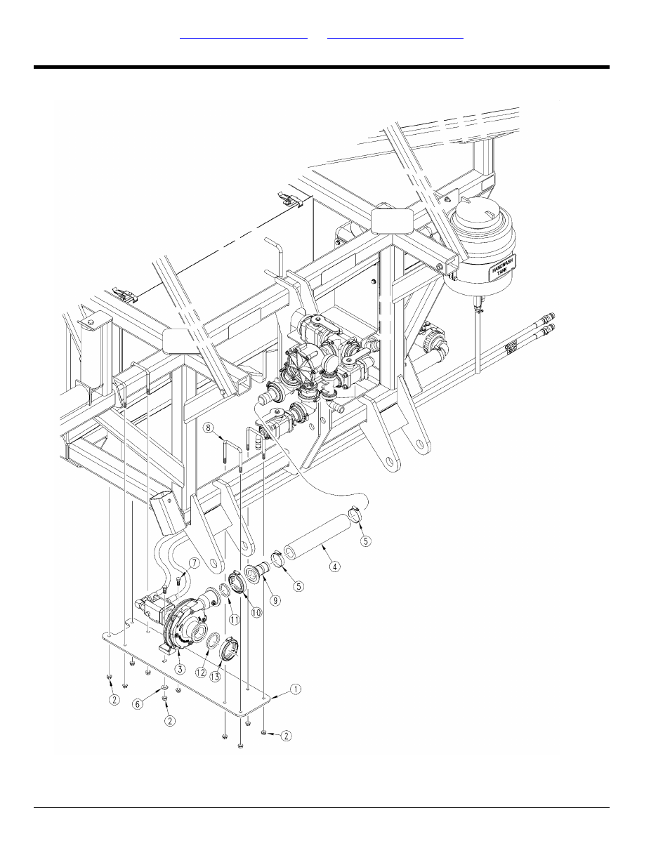 Hydraulic pump to frame (s/n a1003+ & a1006h+), Hydraulic pump to frame (s/n a1003+ & a1006h+).100 | Great Plains 3P-FF900 Parts Manual User Manual | Page 100 / 150