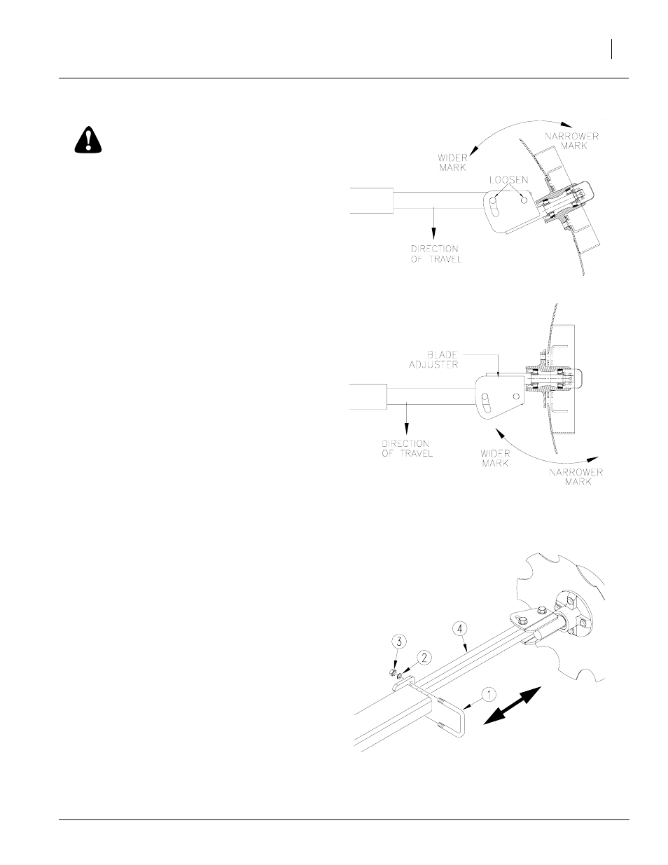 Disk adjustment marker width, Caution | Great Plains YP1625 Operator Manual User Manual | Page 49 / 103