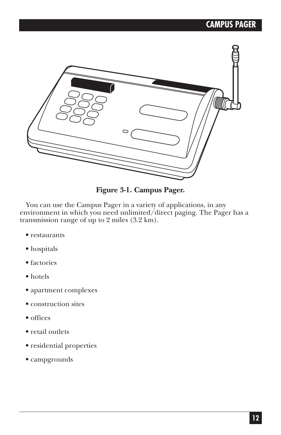 Campus pager | Black Box FX802A User Manual | Page 10 / 25
