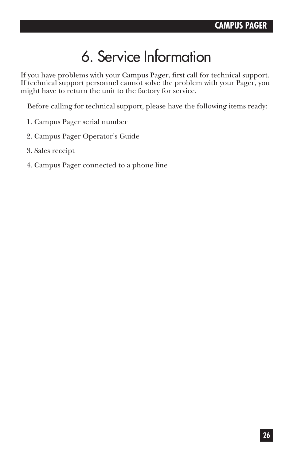 Service information | Black Box FX802A User Manual | Page 24 / 25