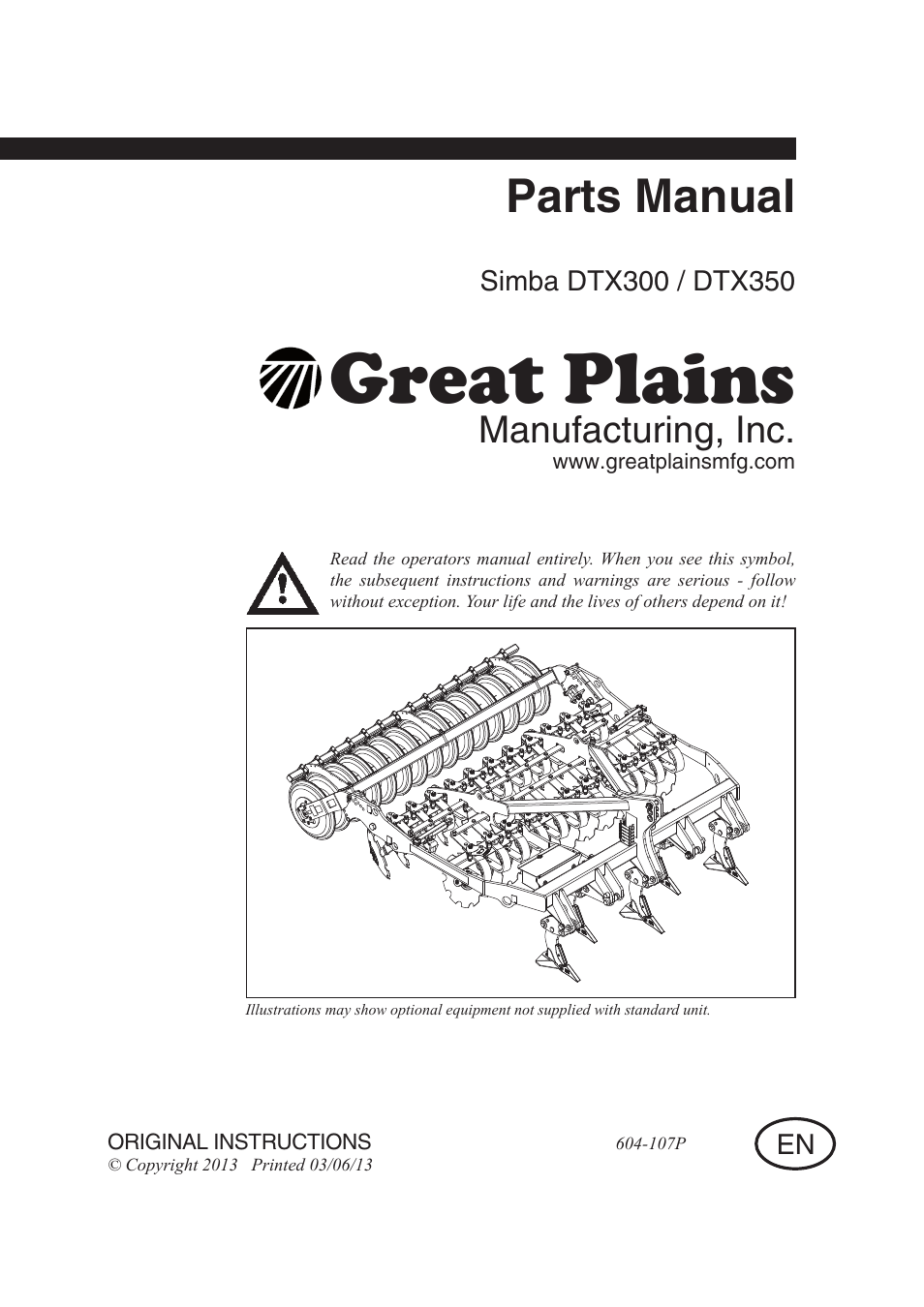 Great Plains DTX350 Parts Manual User Manual | 52 pages