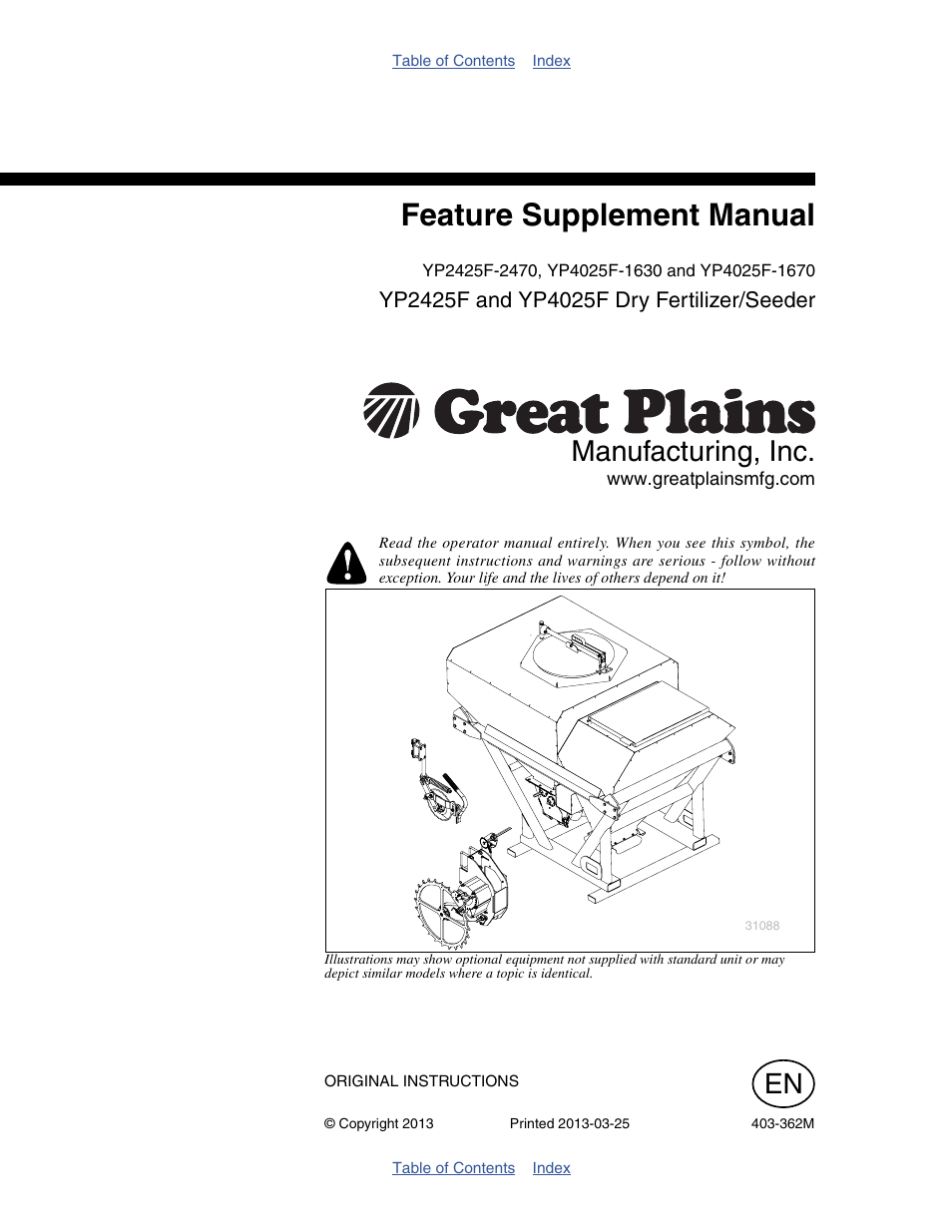 Great Plains YP40F Operator Manual User Manual | 76 pages