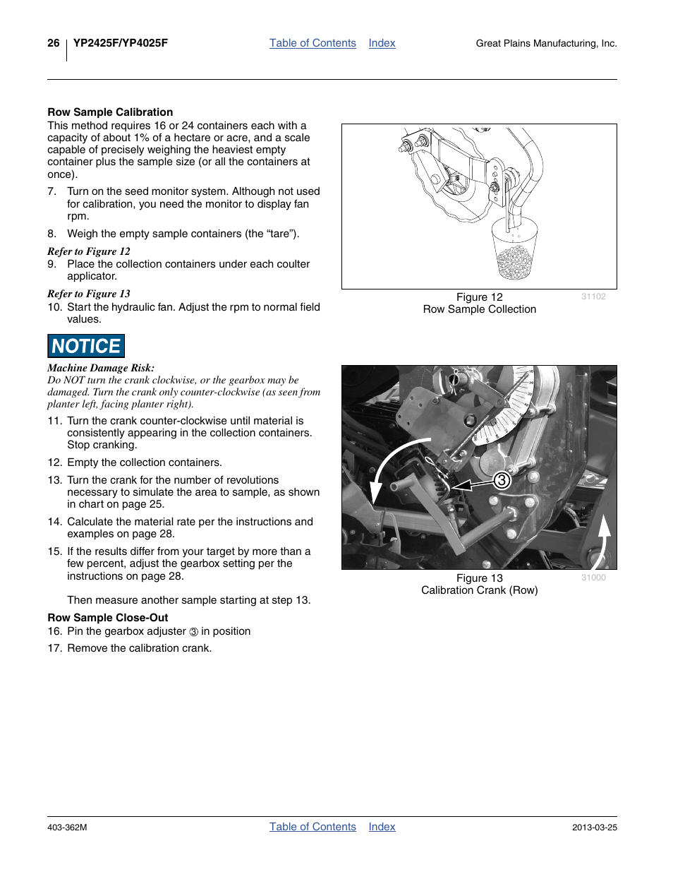 Row sample calibration | Great Plains YP40F Operator Manual User Manual | Page 30 / 76