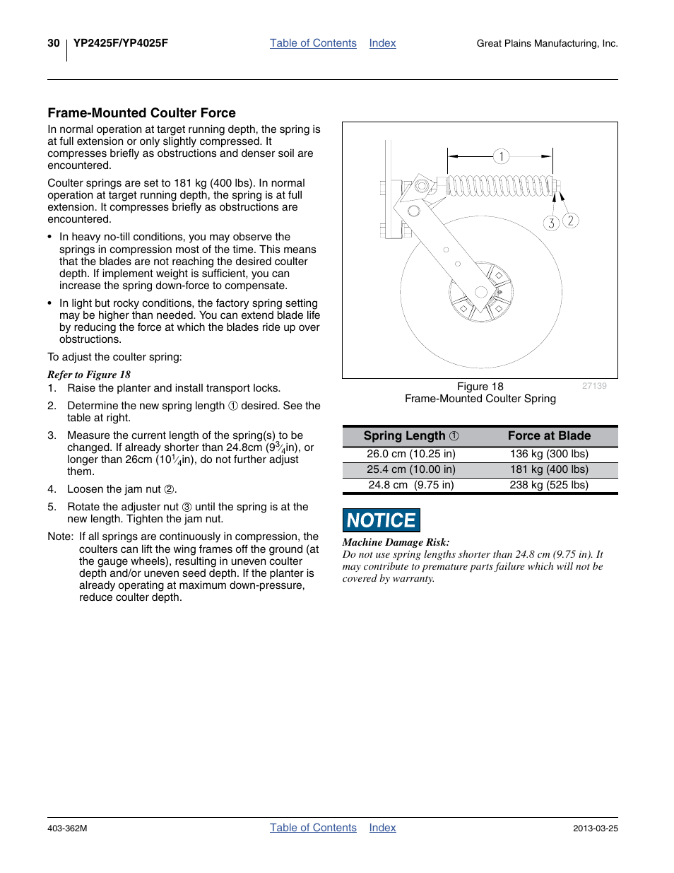 Frame-mounted coulter force | Great Plains YP40F Operator Manual User Manual | Page 34 / 76