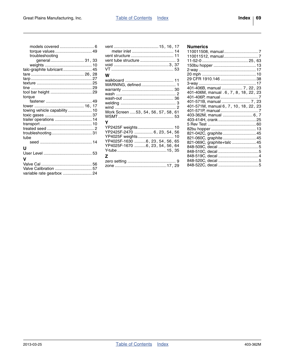 Great Plains YP40F Operator Manual User Manual | Page 73 / 76