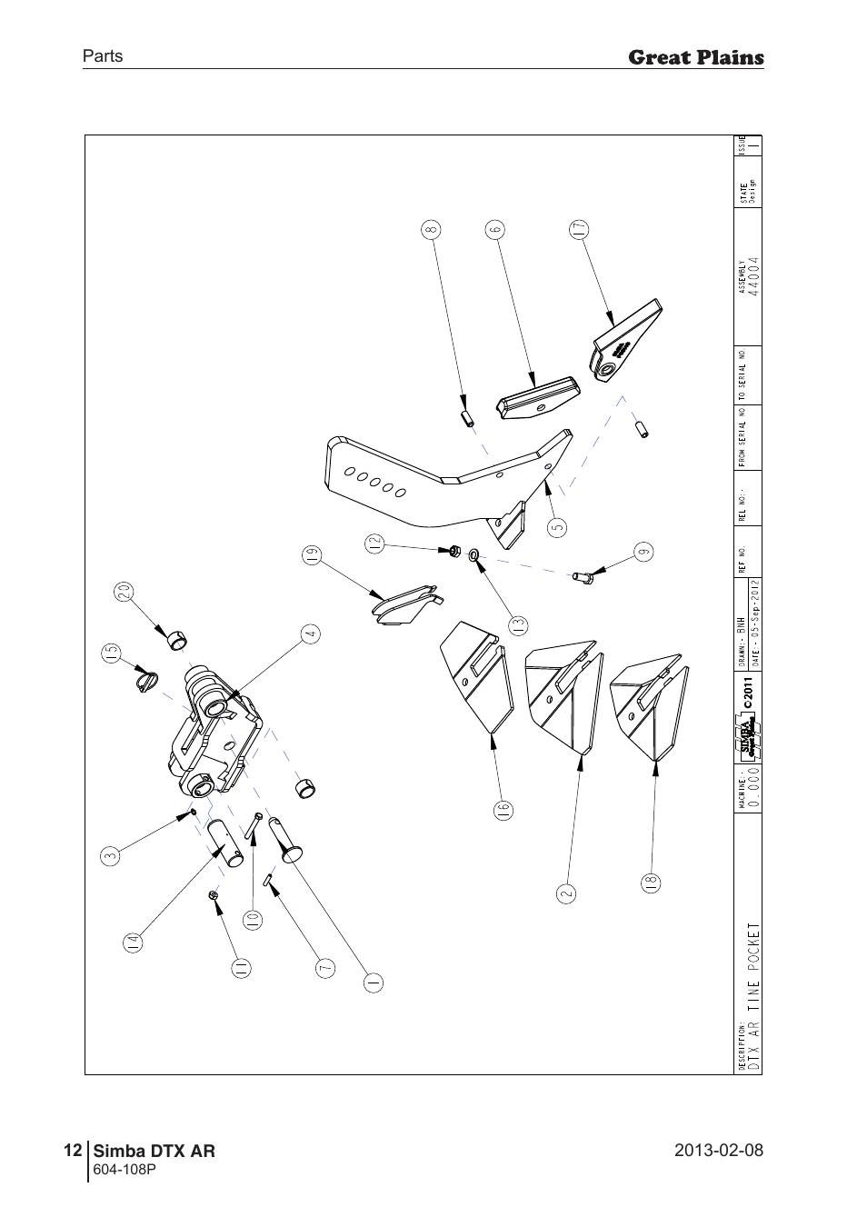 Great Plains Simba DTX AR Parts Manual User Manual | Page 12 / 32