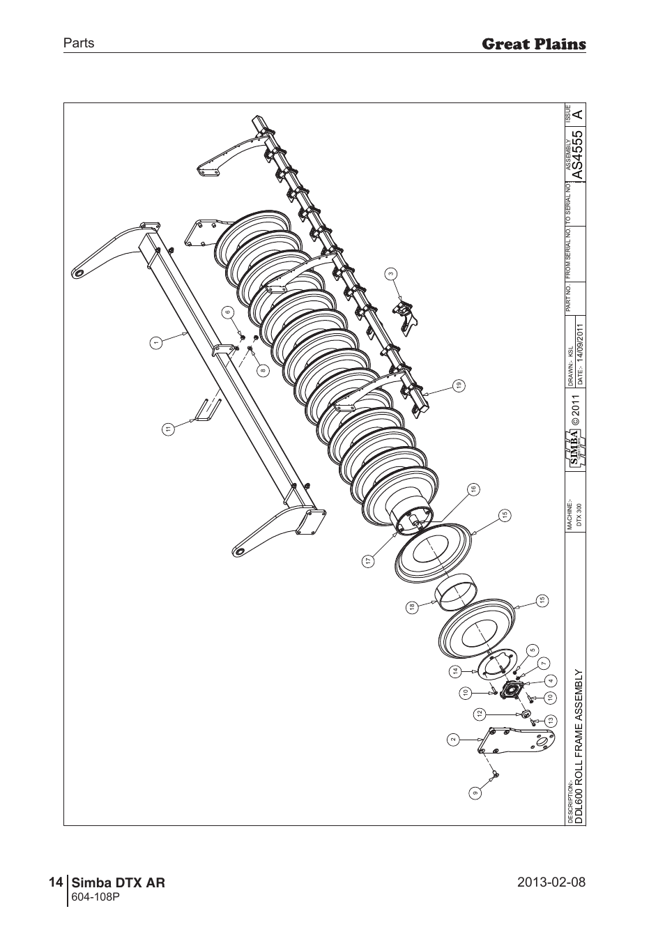 14 simba dtx ar, As4 55 5, 108p | Si m b a | Great Plains Simba DTX AR Parts Manual User Manual | Page 14 / 32