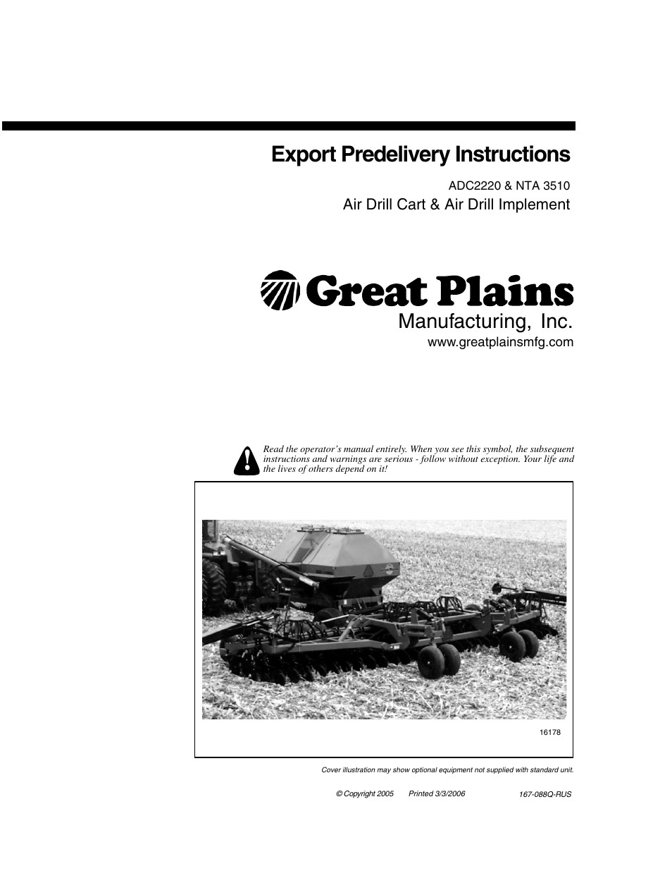 Great Plains ADC2220 Predelivery Manual User Manual | 52 pages