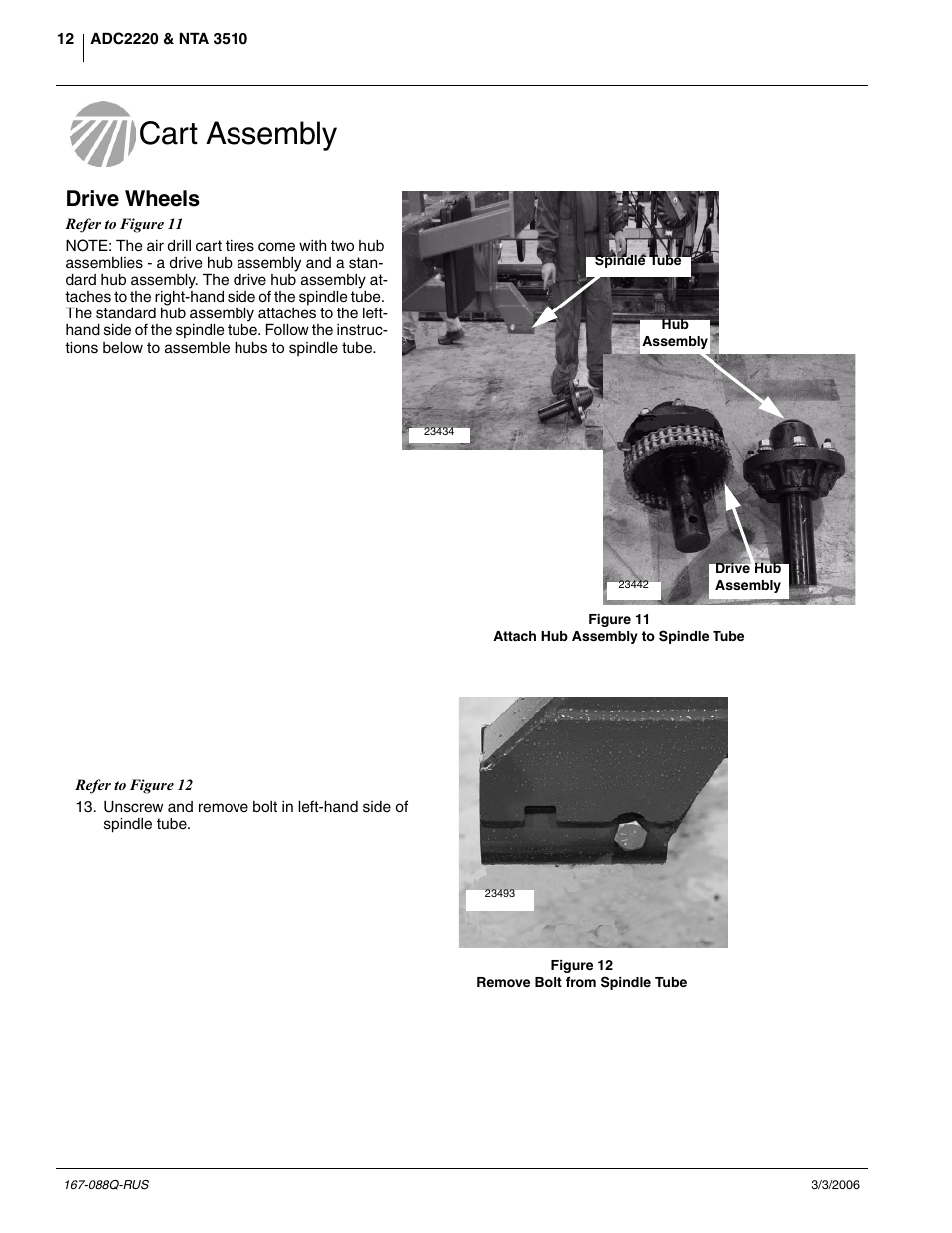 Cart assembly, Drive wheels | Great Plains ADC2220 Predelivery Manual User Manual | Page 14 / 52