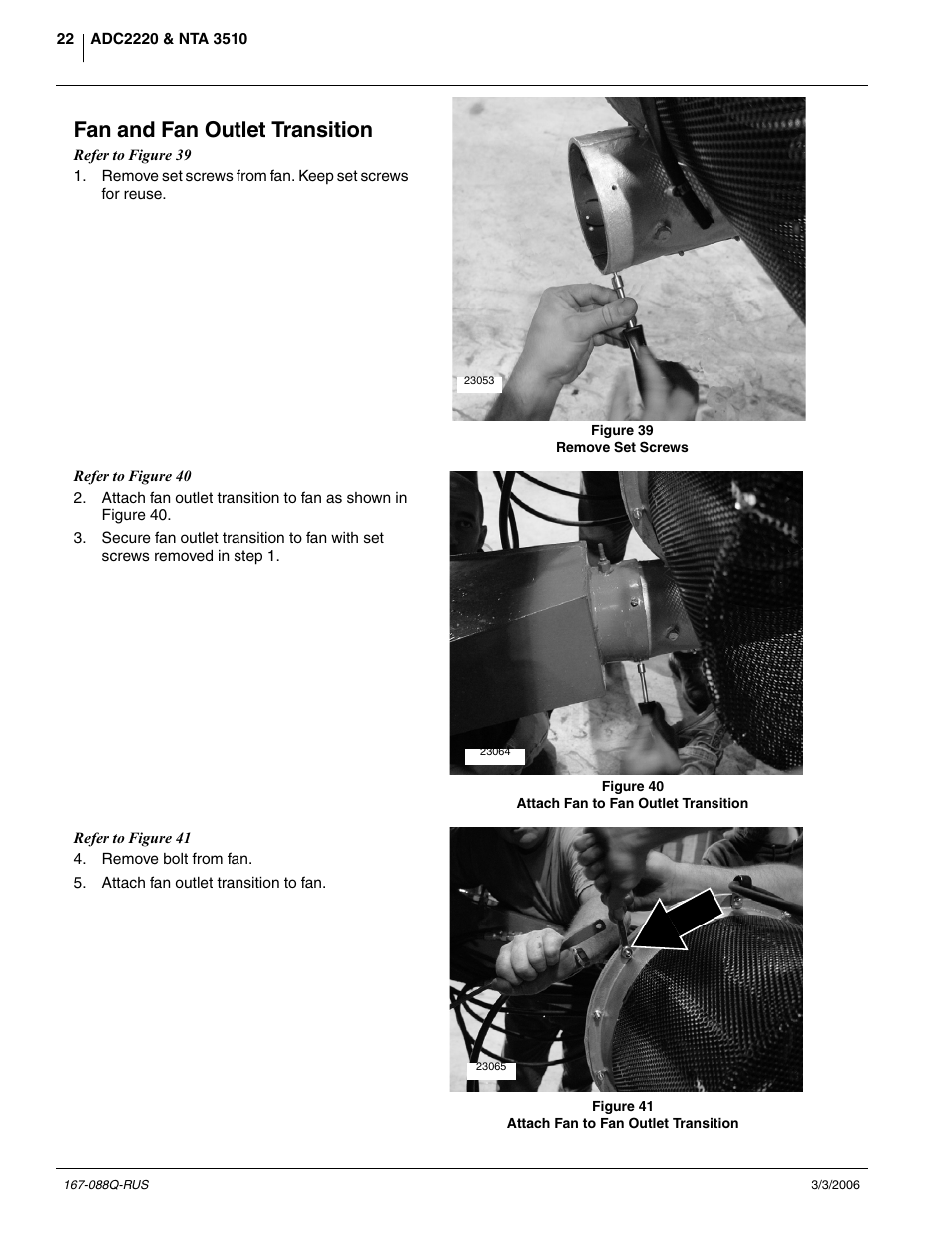 Fan and fan outlet transition | Great Plains ADC2220 Predelivery Manual User Manual | Page 24 / 52