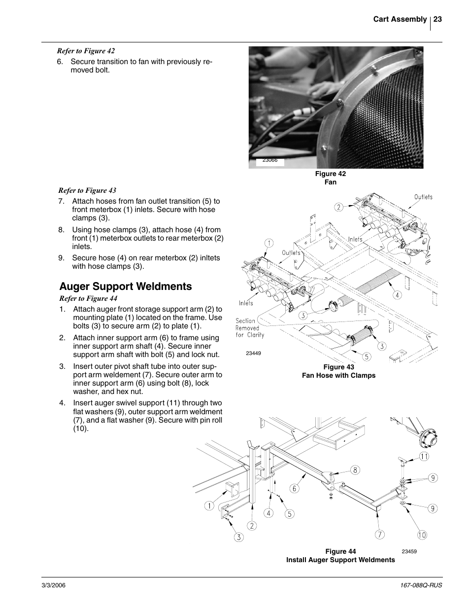 Auger support weldments | Great Plains ADC2220 Predelivery Manual User Manual | Page 25 / 52