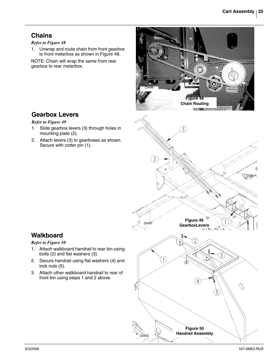 Chains, Gearbox levers, Walkboard | Great Plains ADC2220 Predelivery Manual User Manual | Page 27 / 52