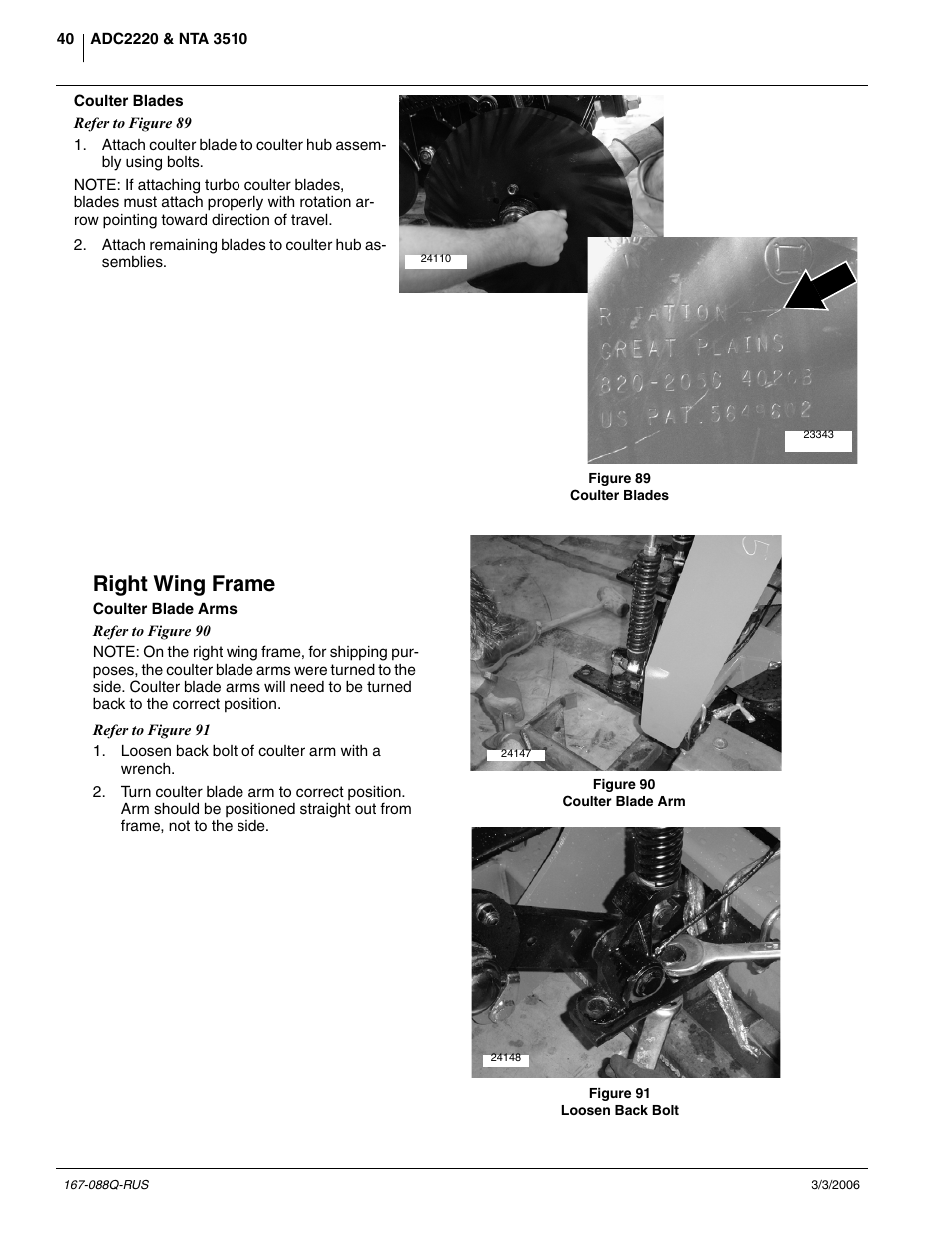 Right wing frame | Great Plains ADC2220 Predelivery Manual User Manual | Page 42 / 52