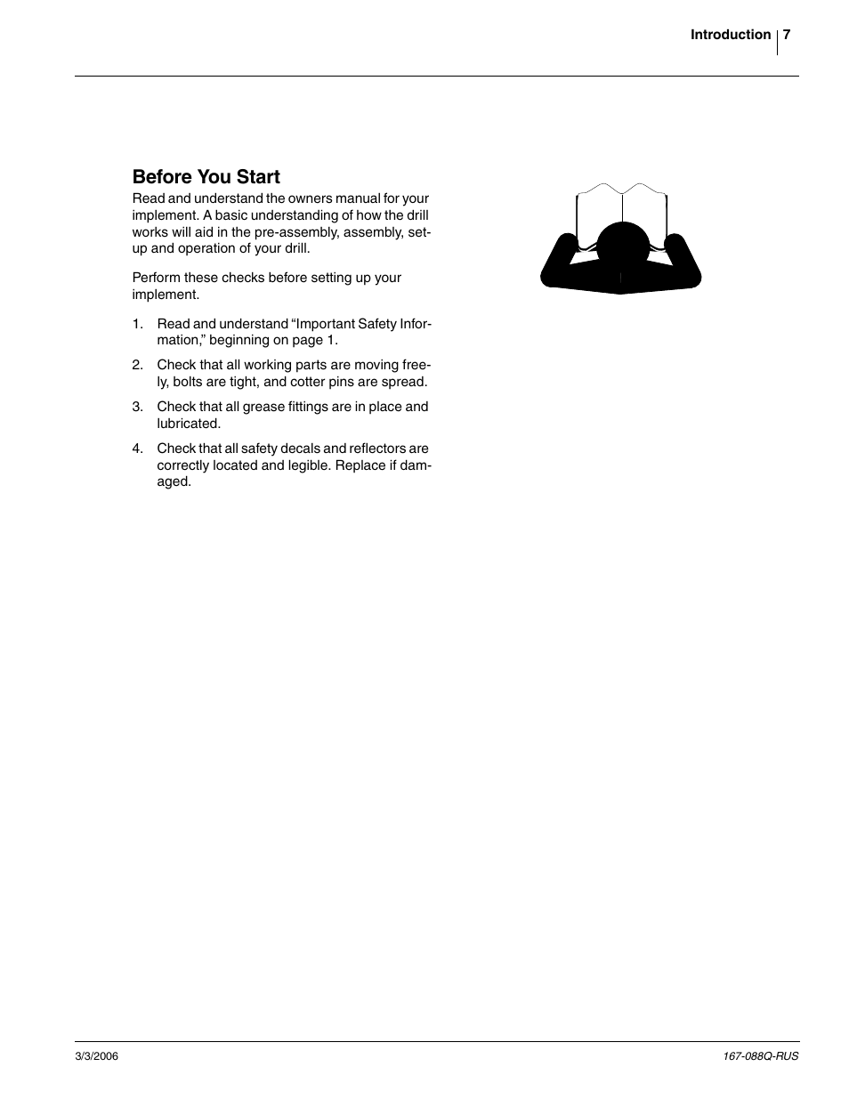 Before you start | Great Plains ADC2220 Predelivery Manual User Manual | Page 9 / 52