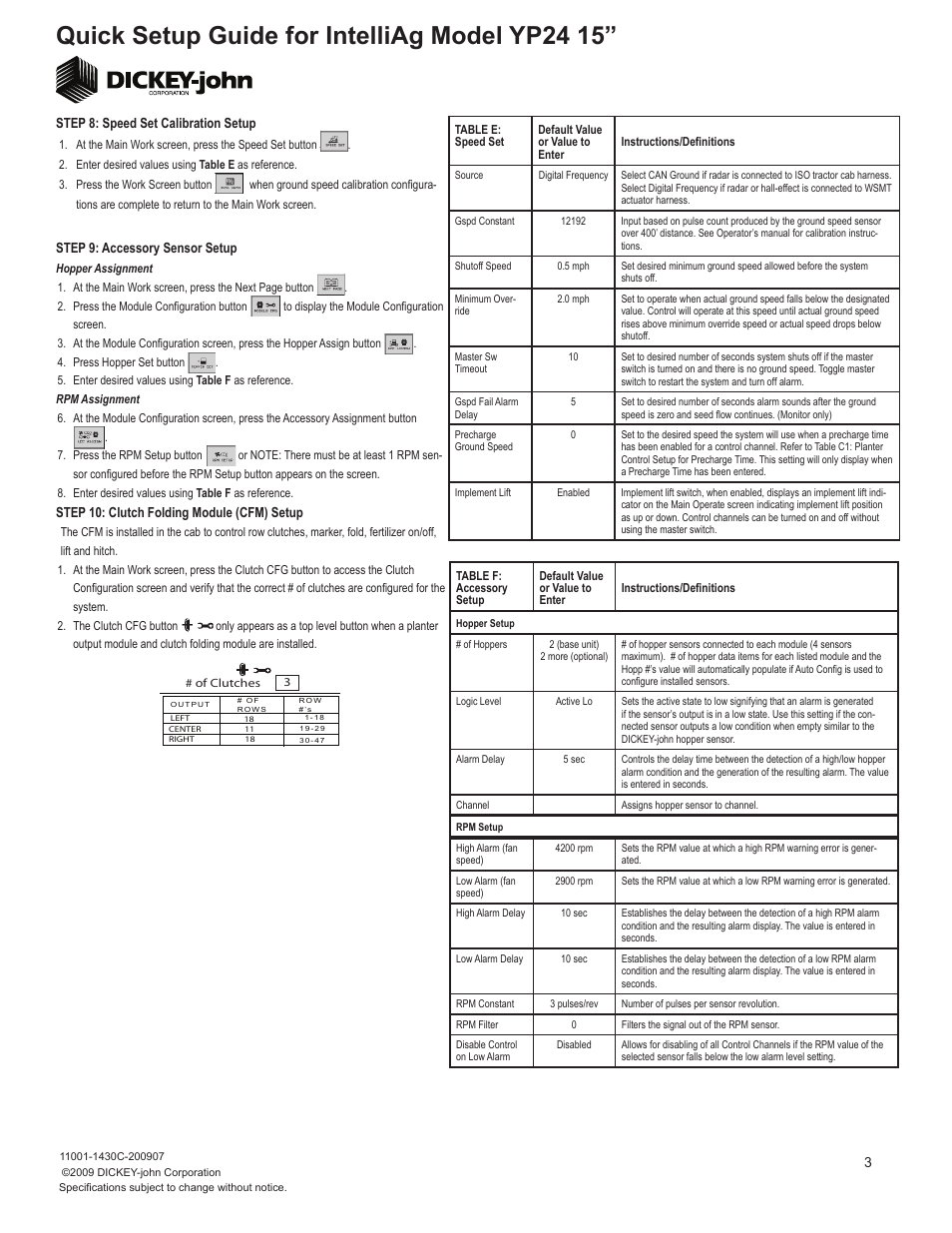 Quick setup guide for intelliag model yp24 15 | Great Plains YP2425-4715 47 Row 15 Inch Quick Start User Manual | Page 3 / 5