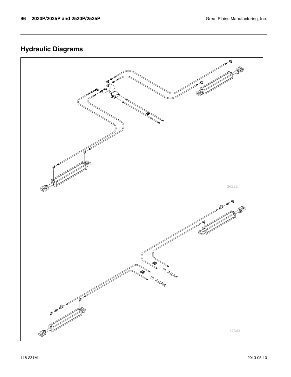 Hydraulic diagrams | Great Plains 2525P Operator Manual User Manual | Page 100 / 106