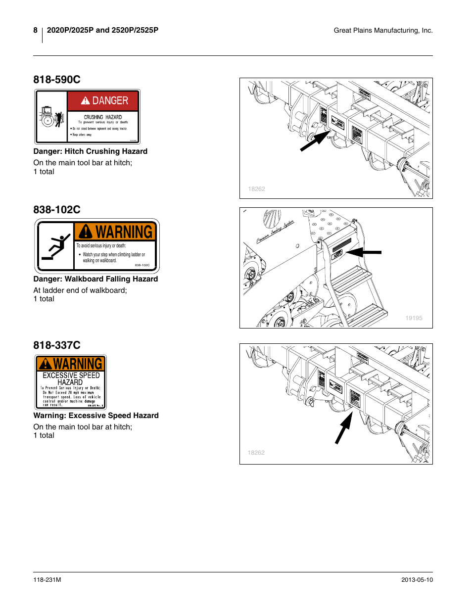 590c, 102c, 337c | Warning | Great Plains 2525P Operator Manual User Manual | Page 12 / 106