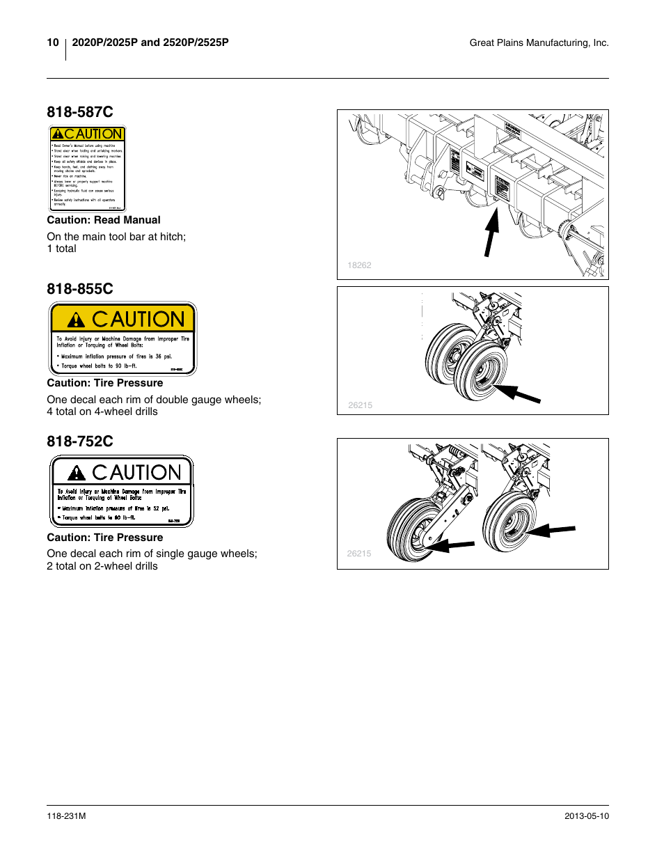 587c, 855c, 752c | Great Plains 2525P Operator Manual User Manual | Page 14 / 106